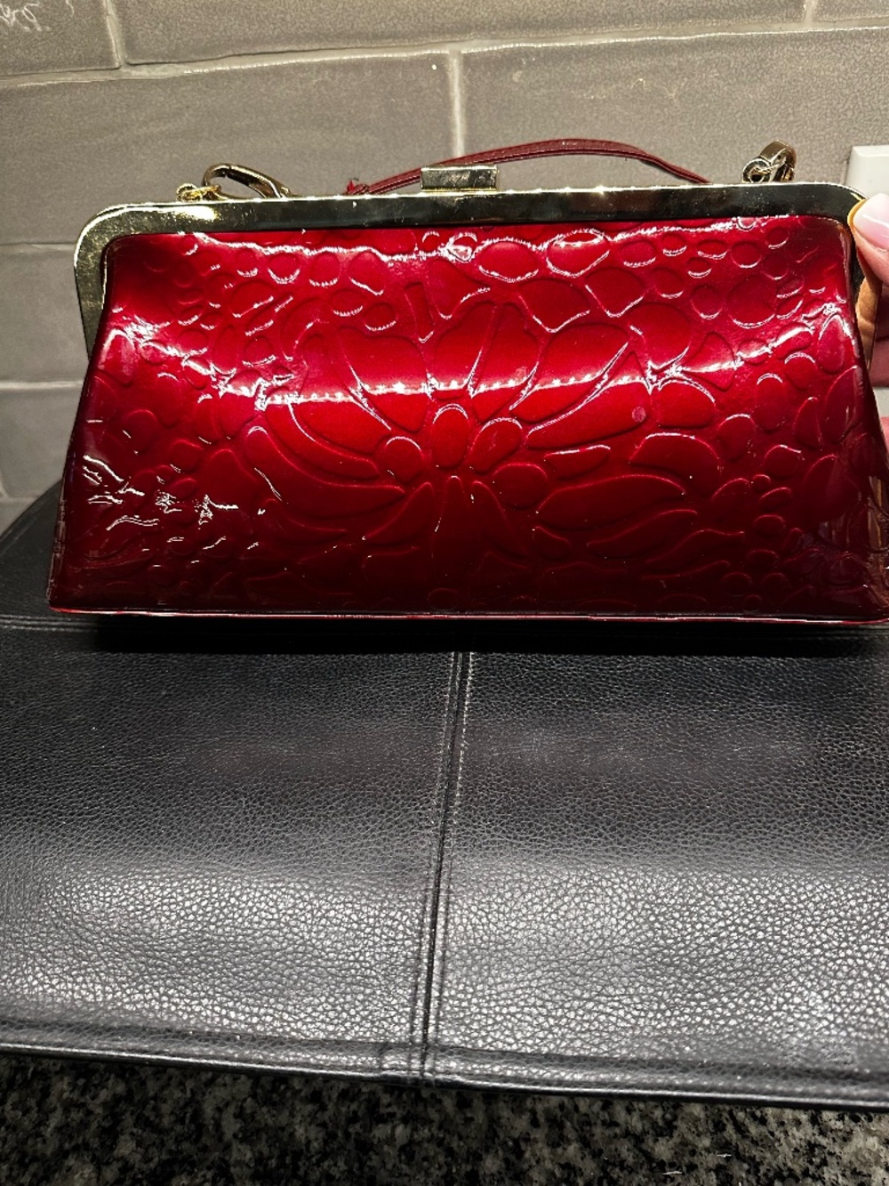 Vera May Cherry Red Patent Vegan Handbag / Purse